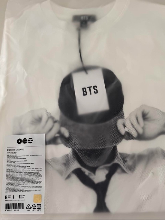 Bts Tops - Official ARIRANG BTS JIN S/S Graphic T-Shirt – HYBE / BIGHIT – White – Size M